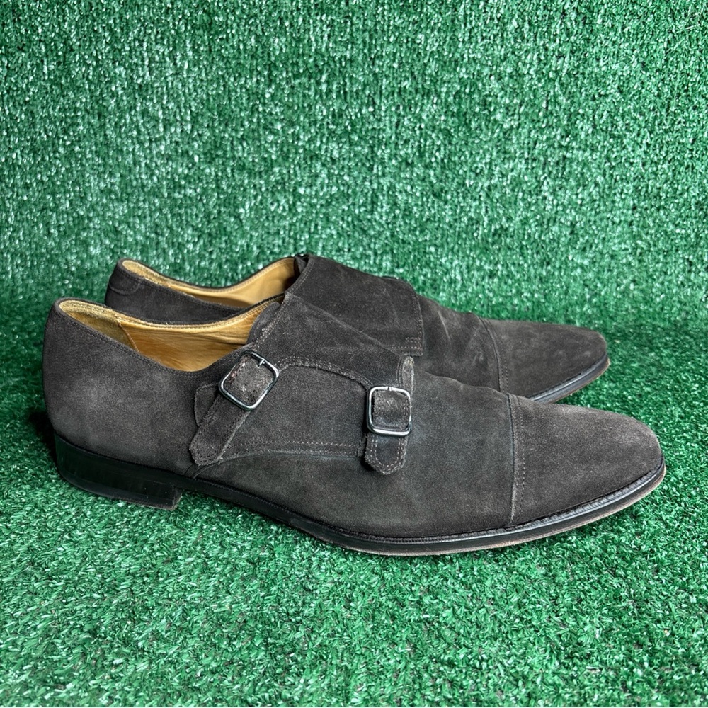 SUITSUPPLY Formal Shoes Men's US 12 /‎ EU 45 Double Monk Strap Brown Suede